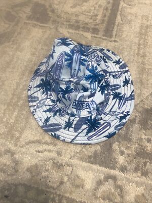 Dozer Bucket Sun Hat drawstring Boys youth sz 2-5 years old nylon blend blue