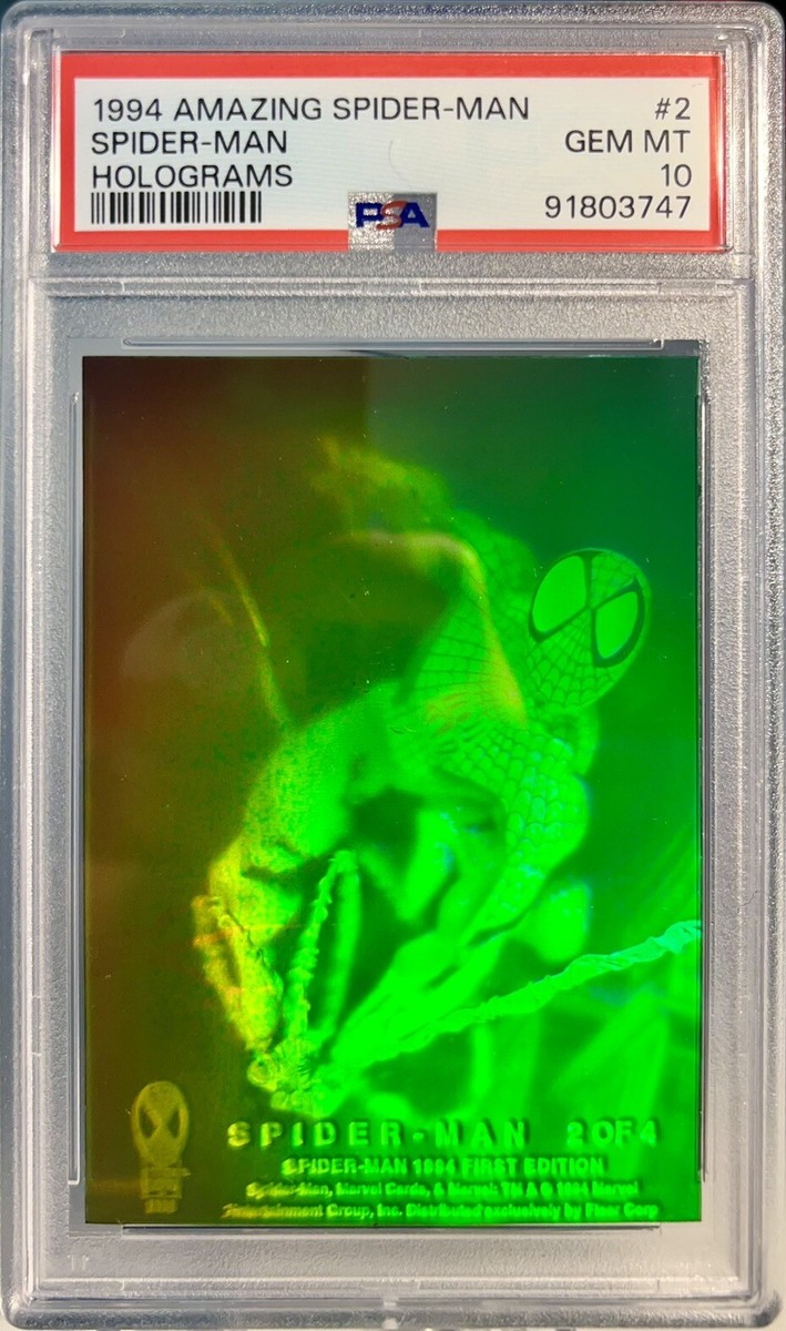 holographic spiderman card Amazon.com: 1994 Marvel Fleer Spider-man Complete 4 Card Hologram Chase  Insert Set : Collectibles & Fine Art