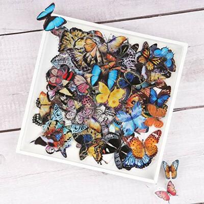 Set 20 Fogli Adesivi Floreali E Farfalle - Circa 200 Stickers In PET Impermeabili Per Scrapbooking, Diari, Laptop