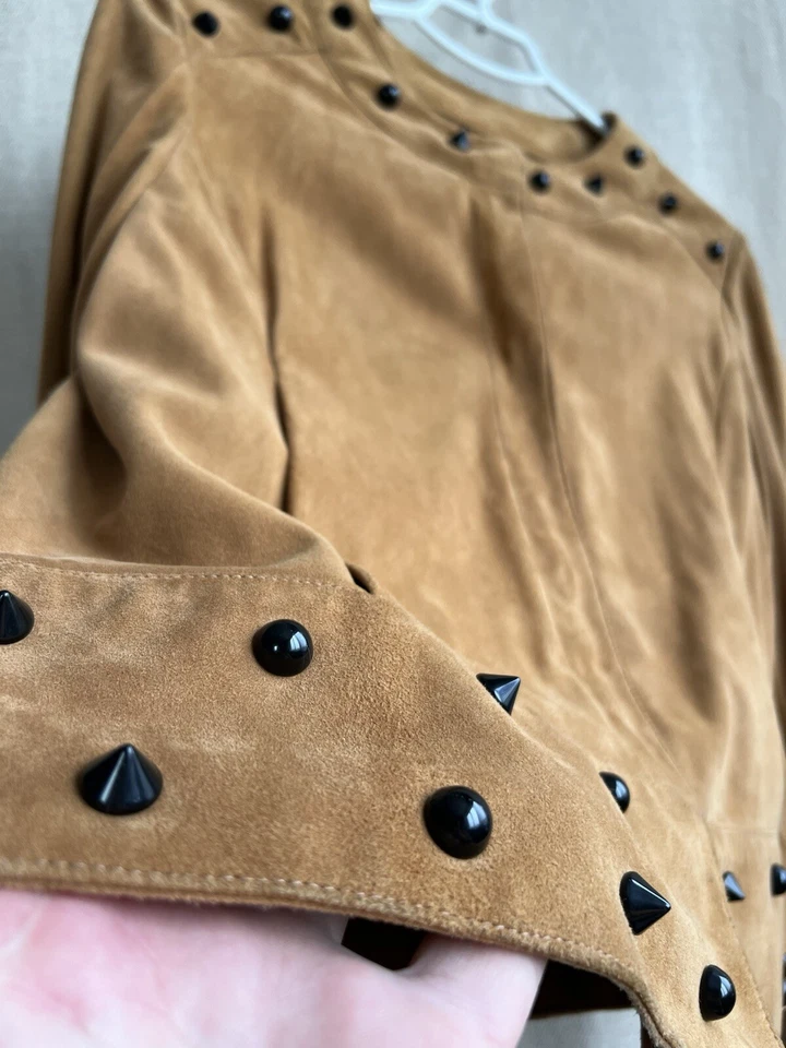 Chaqueta de gamuza para mujer DROMe marrón talla S excelente estado Foto 3 de 4