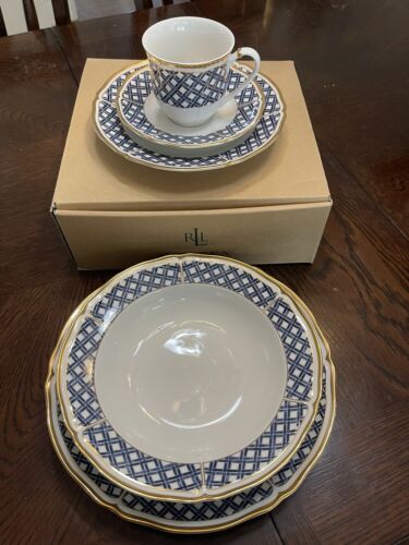Ralph Lauren Lattice 5PC Place Setting New in Box