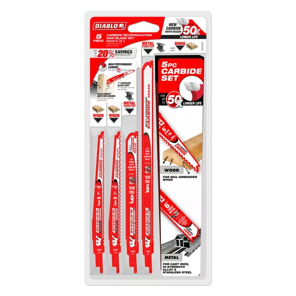 Diablo by Freud DS005SC Carbide Reciprocating Saw Blade Set 5