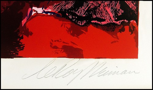 LeRoy Neiman Original Color Serigraph Hand Signed Red Corrida Matador Sports Art - Picture 3 of 5