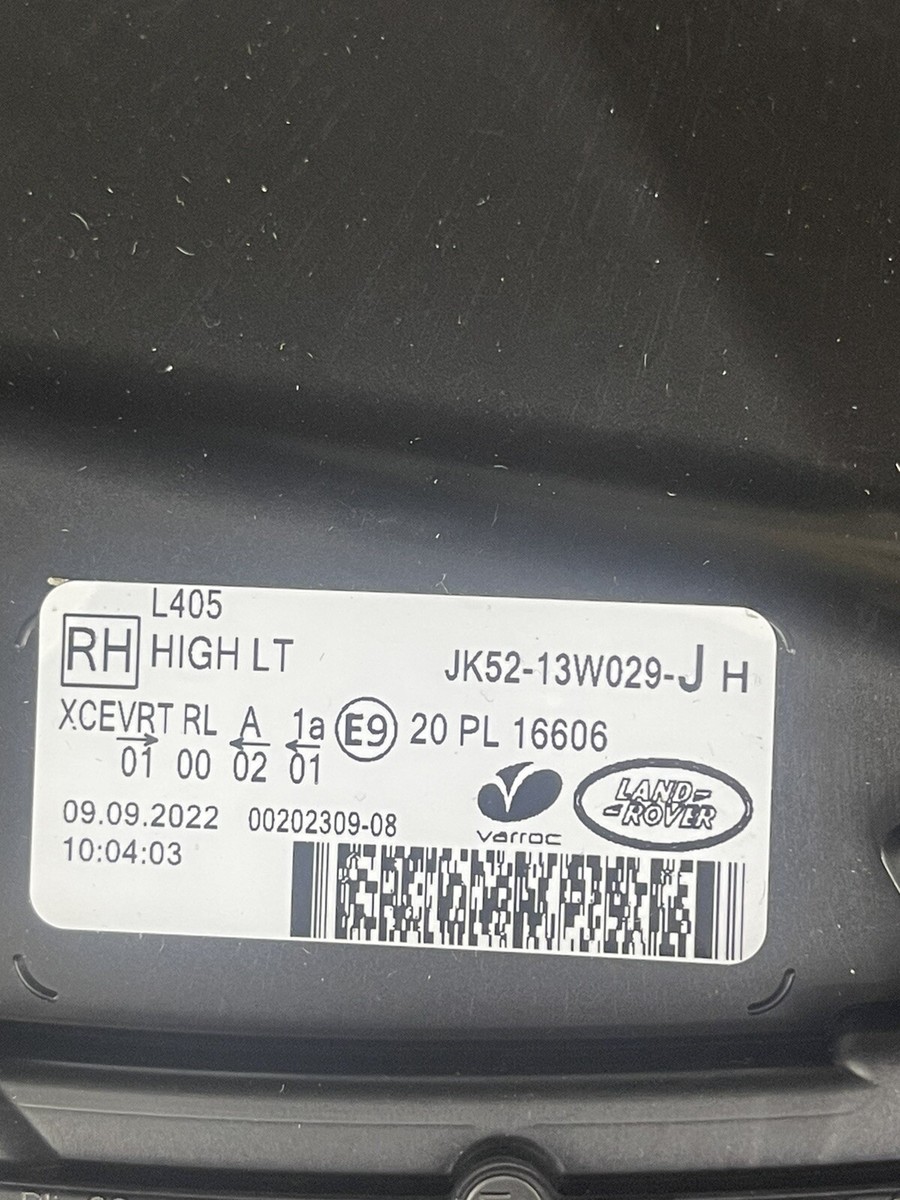 2022 RANGE ROVER L405 OS LED HEADLIGHT DRIVERS GENUINE LR169874 