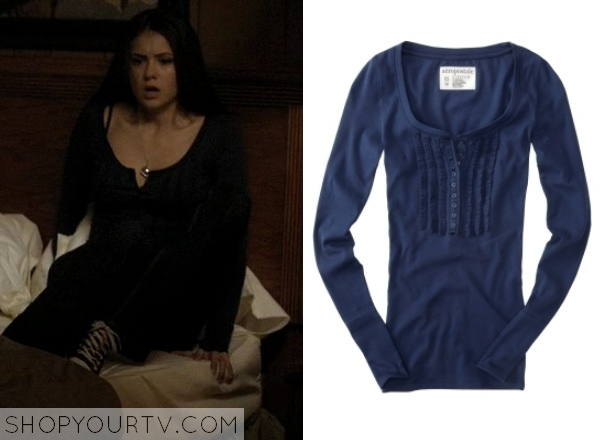elena gilbert Aeropostale Ruffled Front Henley | eBay display picture 2