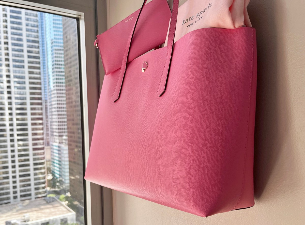 NWT Kate Spade Hibiscus Tea Leather MOLLY LRG Tote Bag w