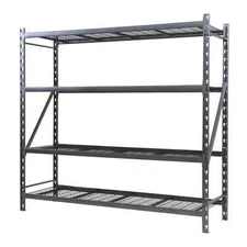 4 Shelf Steel Storage Shelving Rack Heavy Duty 4,000 lb Capacity 77" Wide x 24"