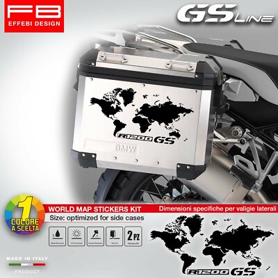 Aufkleber Sticker Bmw R1200 GS ADVENTURE Planisfero Weltkarte Koffer Koffer 