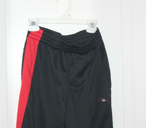 Puma Black With Red Stripe Pants Size Boys Medium - Picture 2 of 3