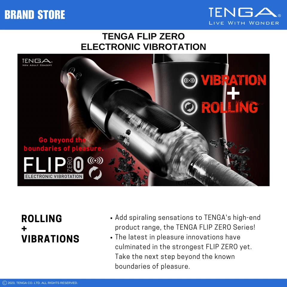 TENGA FLIP 0 EVR Reusable Male Masturbator w/Rotational Stimulation & Vibration - Image 2 of 4