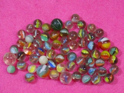 Konvolut Sammlung alte Glasmurmeln, Murmel, Marble Swirl - Lauscha