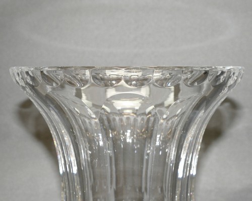 Große Art-Deco Glasvase mundgeblasen Kristallglas Flächenschliff 25,0 cm 2800 g - Picture 10 of 12