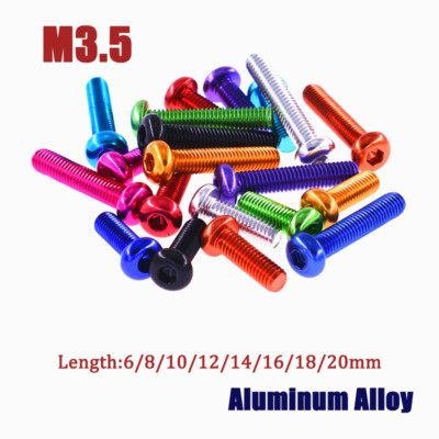 M3.5 Aluminum Alloy Anodized Dome Head Socket Button Screws Hex Socket Screw