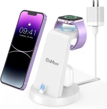 Charging Station for Multiple Devices 3 in 1 Fast Charging Dock for iPhone Watch