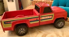 Tonka Pickup toy Truck Vintage striped red