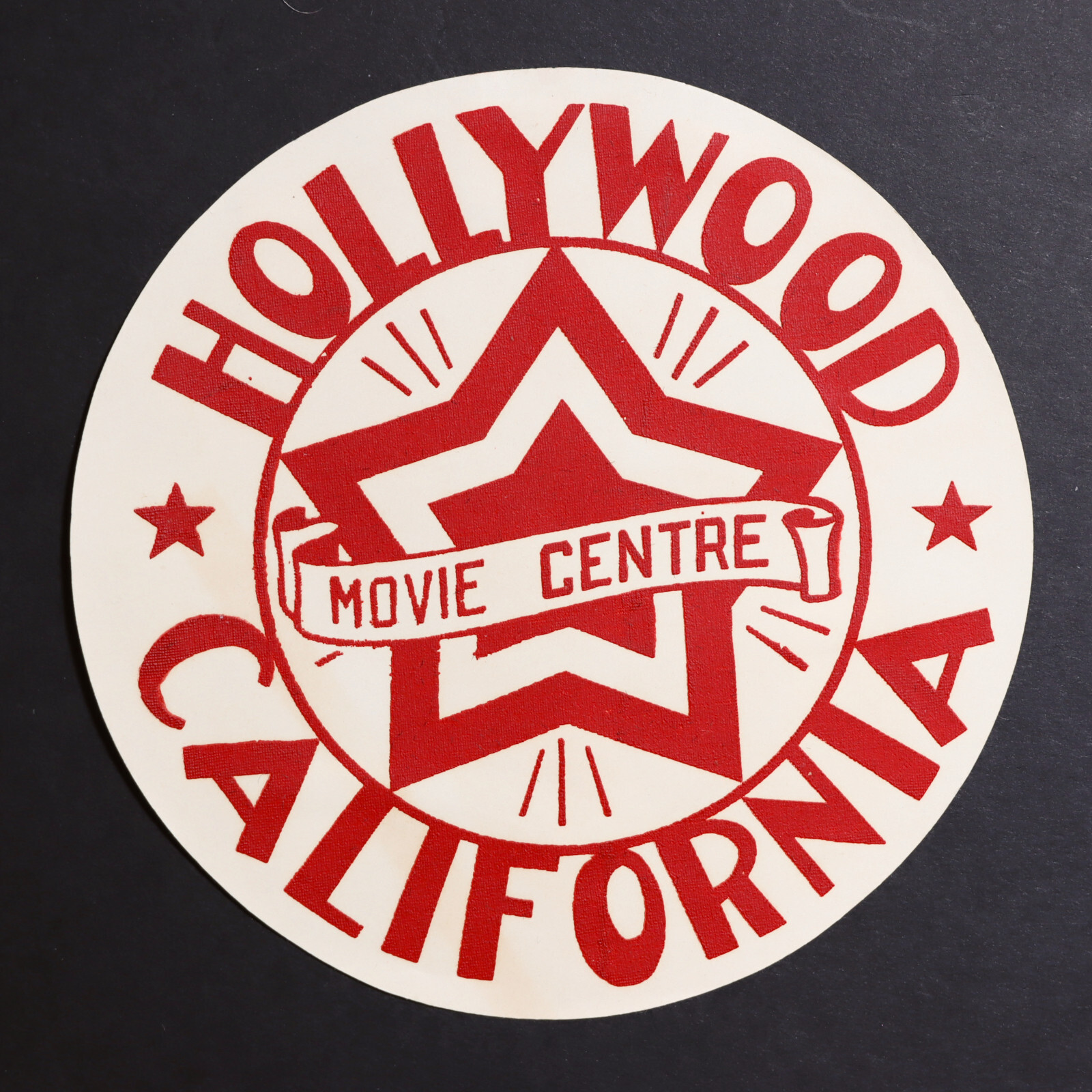 Vintage 1933 Hollywood CA Luggage Label Genuine Retro Travel Tag-image
