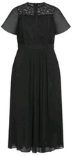 City Chic Xl Dress Lace Bodice Black Plus Size 22