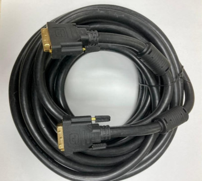 10m DVI-D Stecker Dual Link Kabel mit Ferriten 25 Pin 24+1 GOLD Pins
