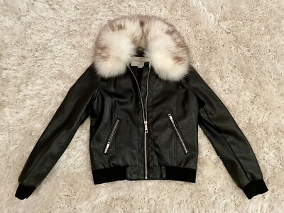 Bomber Jacket River Island Faux Fur Trim Coat Faux Leather Bomber