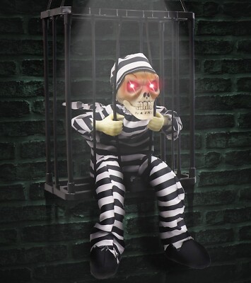 Screaming Animated Halloween Decorations Prop with Motion Sensor Scary Skull Cag