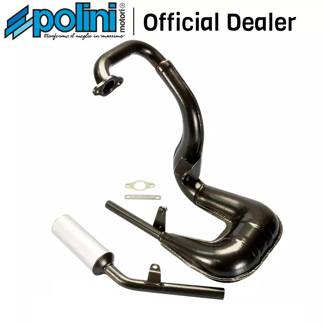 Polini Black Expansion Exhaust For Piaggio Vespa 50 PK -200.2055