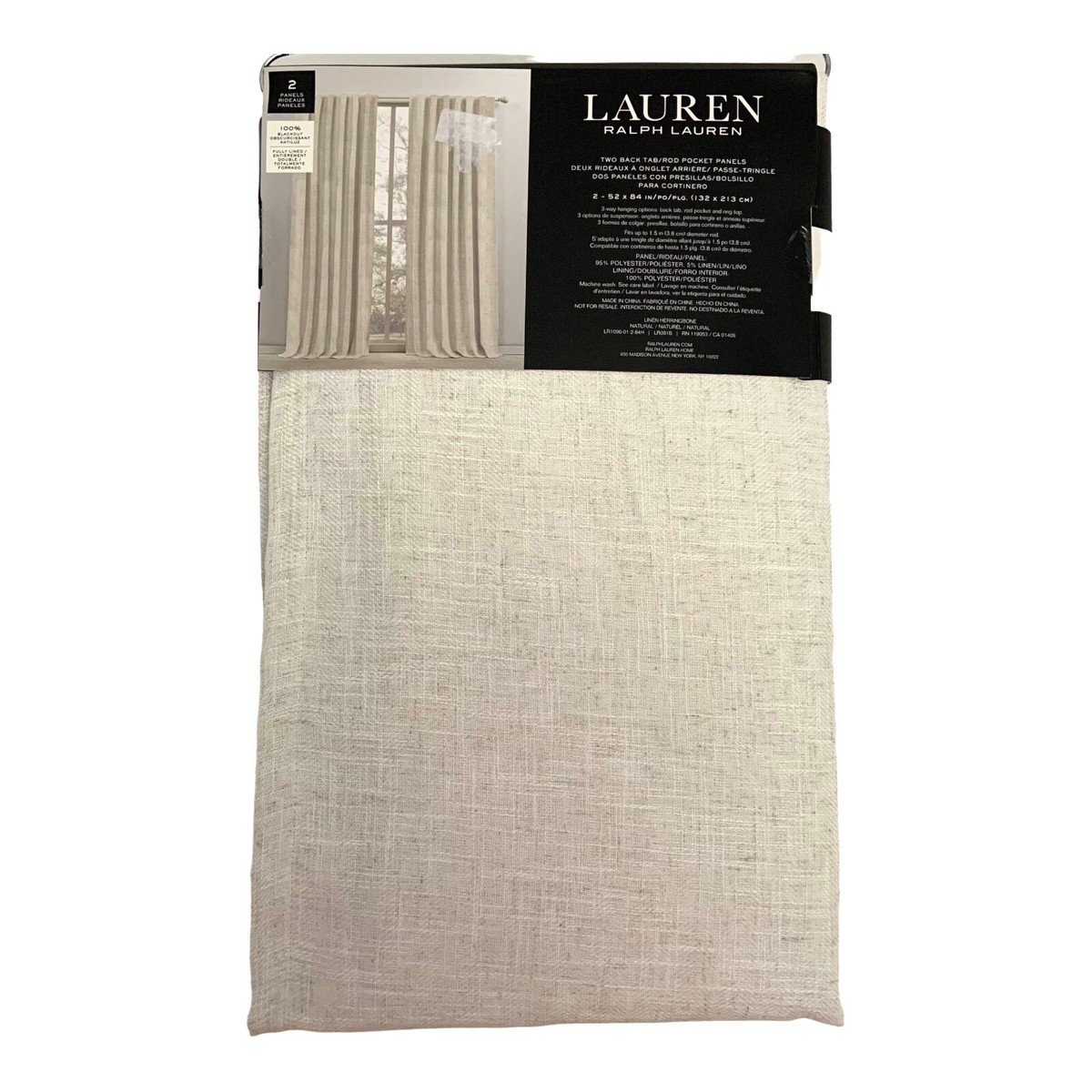 ralph lauren blackout curtains linen herringbone
