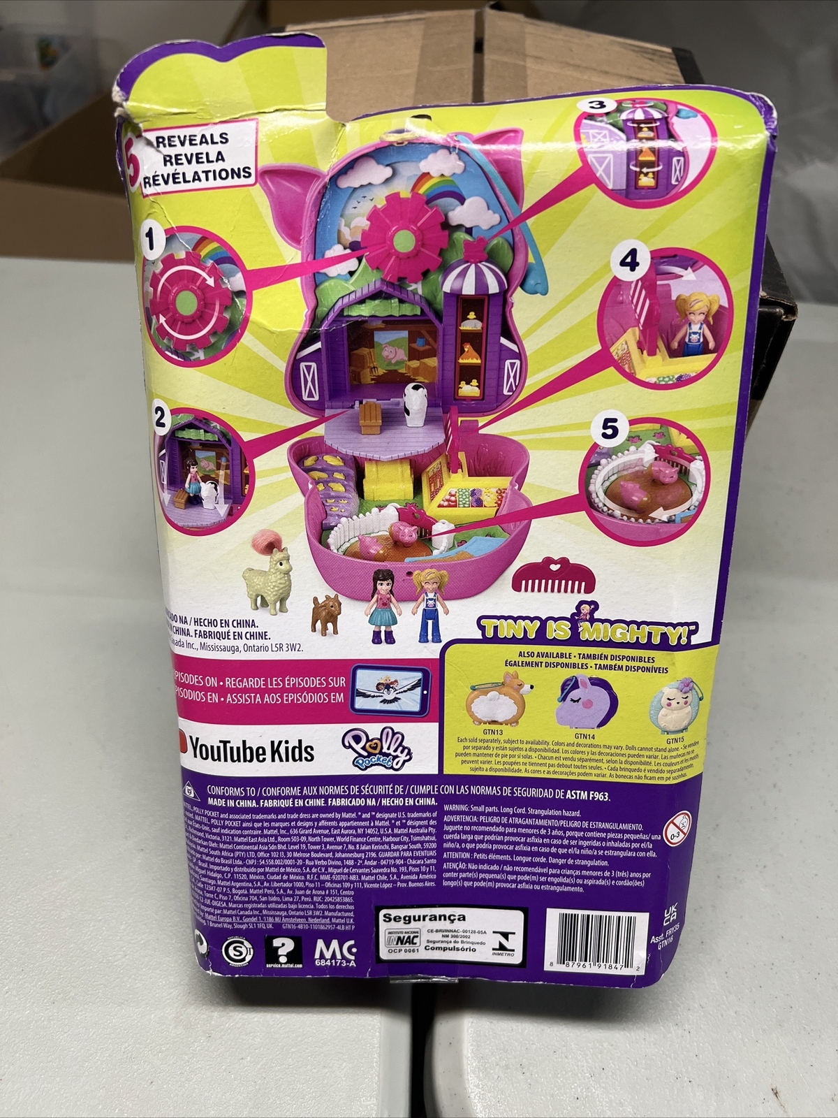 Polly Pocket On The Farm Piggy Compact Pet 5 Reveals Polly Doll