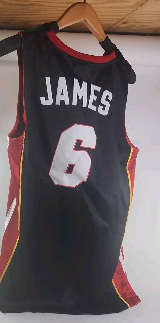 Miami Heat Adidas #6 LeBron James Jersey Kids 54 Black NBA