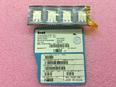 (4 PIECE LOT) S811-1X1T-A4, BEL FUSE CONN MAGJACK 1PORT 100 BASE-T