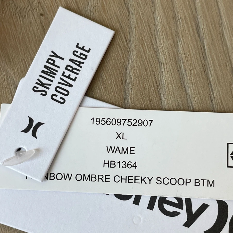 NEW Hurley Womens XL Rainbow Ombre Cheeky Scoop Bikini Bottom Swimwear - Image 2 of 4