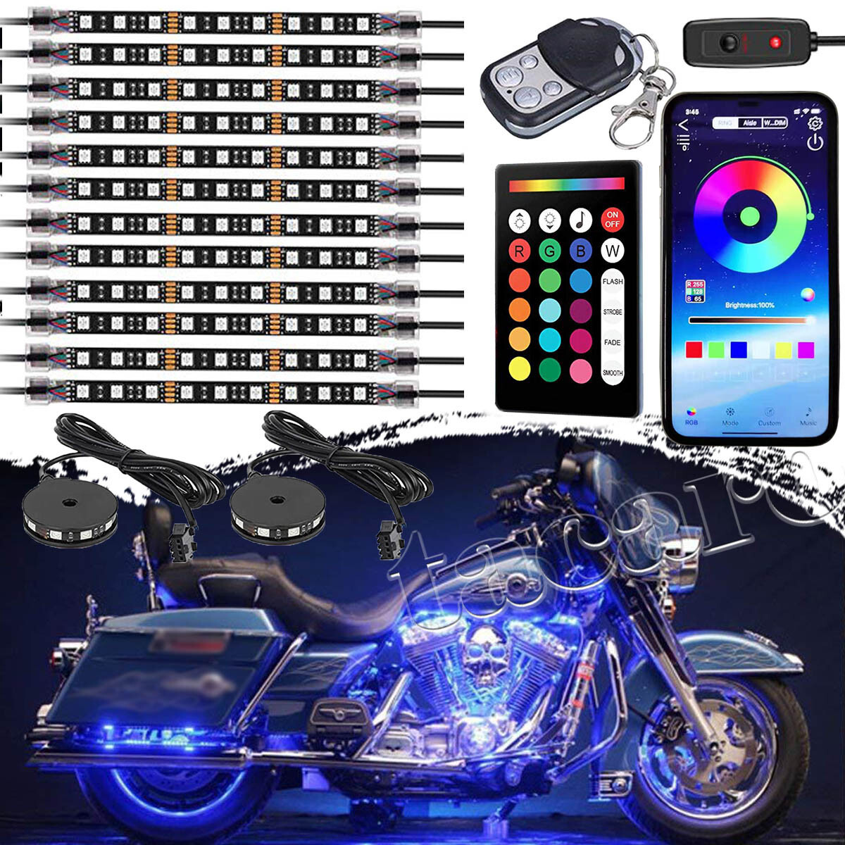 Flexible Led Strips Motorcycle Generic 4PCS 12V Car LED Bar Lights Car