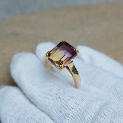Ametrine Doublet Quartz Ring, 925 Sterling Silver Ring, Ametrine Handmade Ring