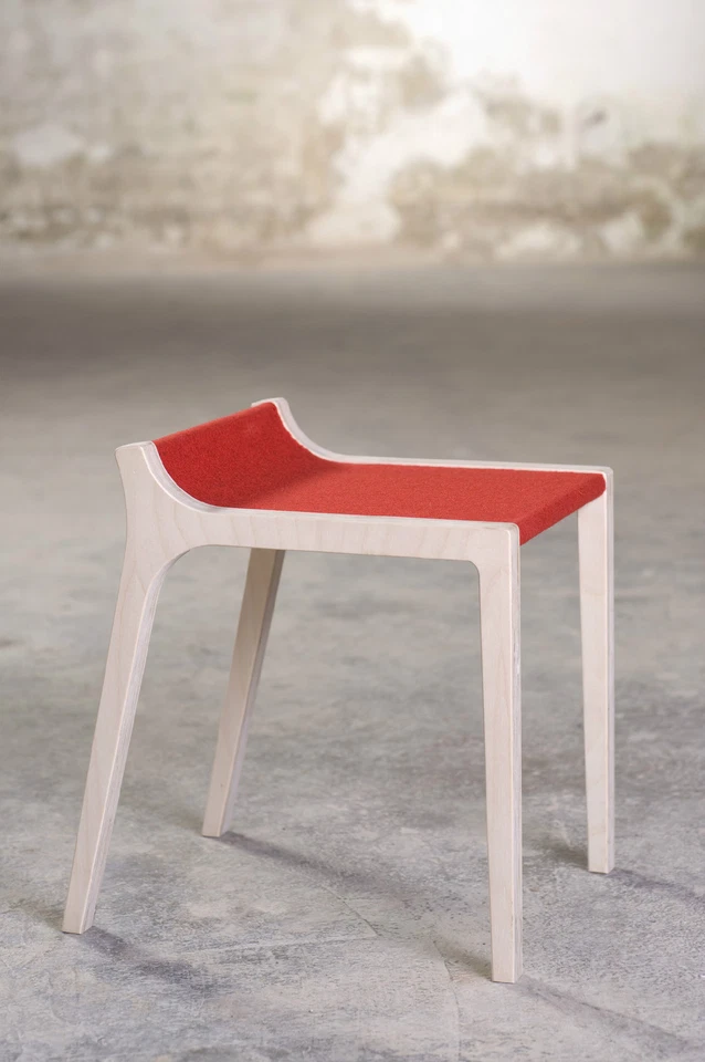 rot Sirch SIBIS XARRE – Kinderhocker aus Holz und Filz - NEU - Sofort Lieferung