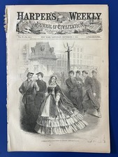 Guerre Civile Harpers hebdomadaire 9-7-1861 BALTIMORE Richmond FORT LAFAYETTE Napoléon CARTE