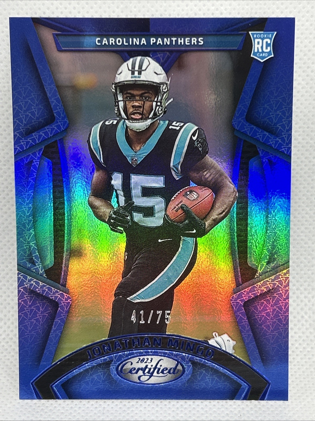 JONATHAN MINGO 2023 Certified Rookies Mirror Blue /75 #181 Rookie RC