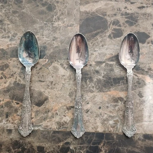 3 Set Of Vintage 1835 R Wallace Sterling Silver Spoons