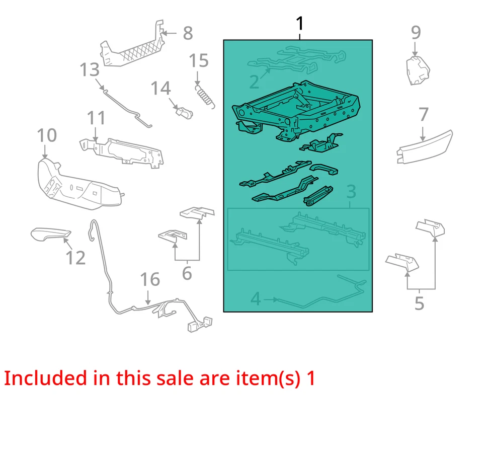 适合 2010 凯迪拉克 CTS 框架 ASM P/SEAT CUSH 15858810 - 全新原始设备制造商 15858810 — 第 2/3 张图片