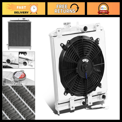 2-Row Radiator with Fan Shroud for 92-00 Civic, 93-97 Del Sol, 94-01 Integra MT