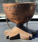 1928-1935 Okinawa Maritime Copper Vessel Chained Lotus Base Japanese Ceremonial — photo 7