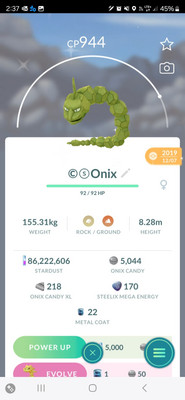 Pokemon Onix Shiny 2019 lucky guaranteed