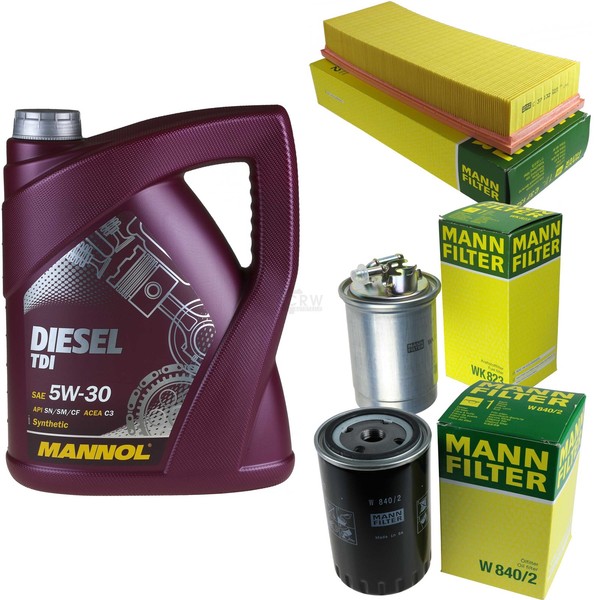 MANN-FILTER Inspektionspaket 5L Mannol Diesel Tdi 5W-30 FüR Vw Polo Variant 1.9-image