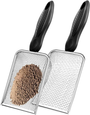 2 Pcs Gardening Soil Sifter, Handheld Shovel, Shape Garden Sieve Sifter with Han