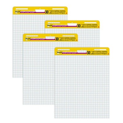 3M Post-it Super Sticky Easel Pads, White Grid, 25 in. x 30 in., 30 Sheets per