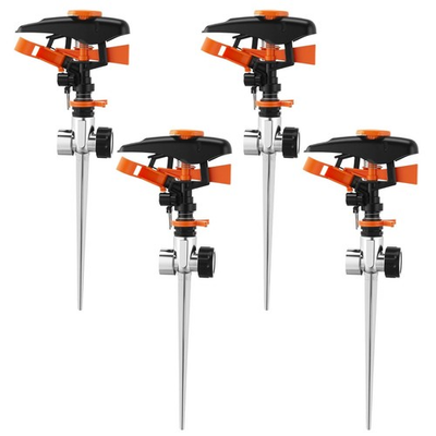 #ad #ad 4 Pack Impact Sprinklers for Yard 360 Degree Automatic Rotating Water Sprinkl... $43.59