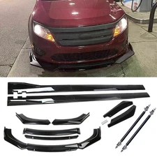 Front Bumper Chin Spoiler Splitter Gloss Black For Toyota Corolla 15-17 Body Kit