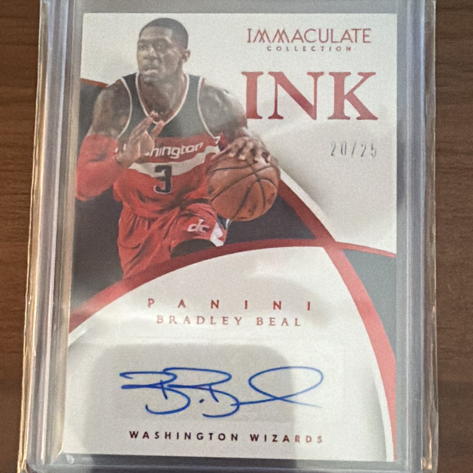 Panini 2014-15 Immaculate Ink Bradley Beal Wizards Red Auto #7 /25 view 3