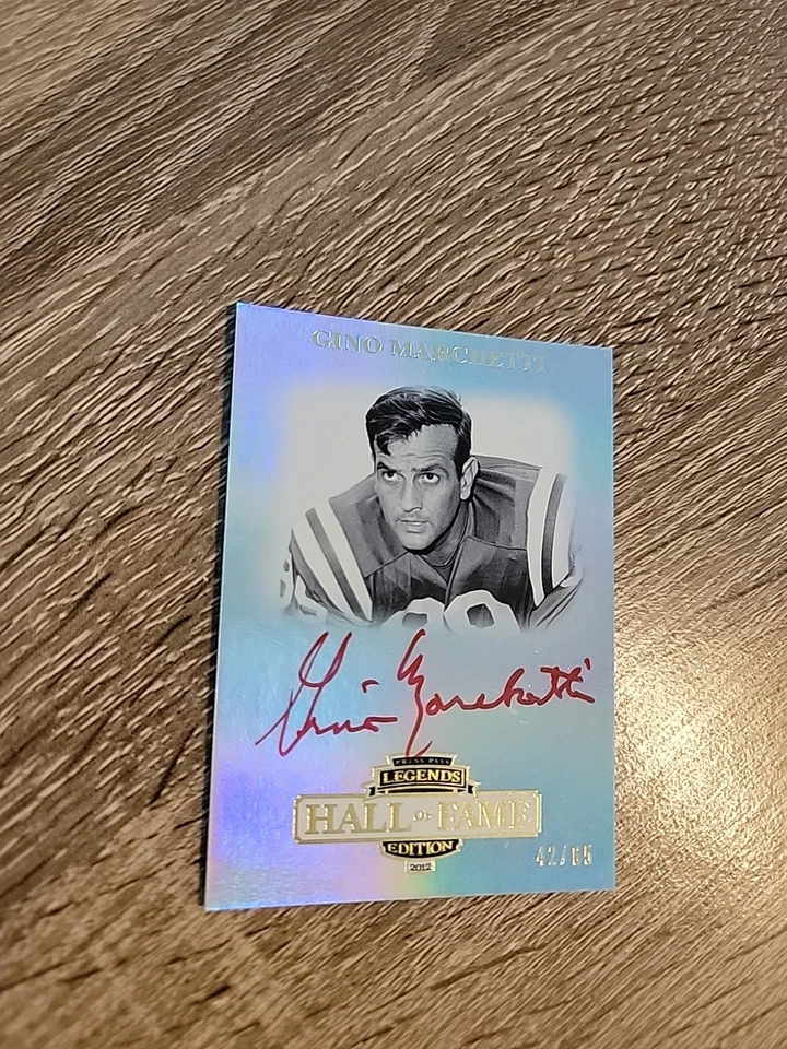 2012 Press Pass Legends Hall of Fame Edition Red Ink /65 Gino Marchetti Auto HoF - Image 2 of 4