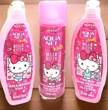 AQUA NET HELLO KITTY GLITTER HAIR & BODY SPRAY/GLITTER CREMA PARA PEINAR/SHAMPOO