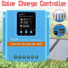 MPPT 100A Solar Charger Controller 12-48V Voltage Regulator Battery Charger LCD