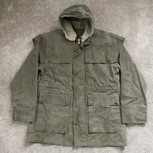 VTG Outback Trading Company Swagman Jacket Oilskin Canvas Duster Men's M 2102